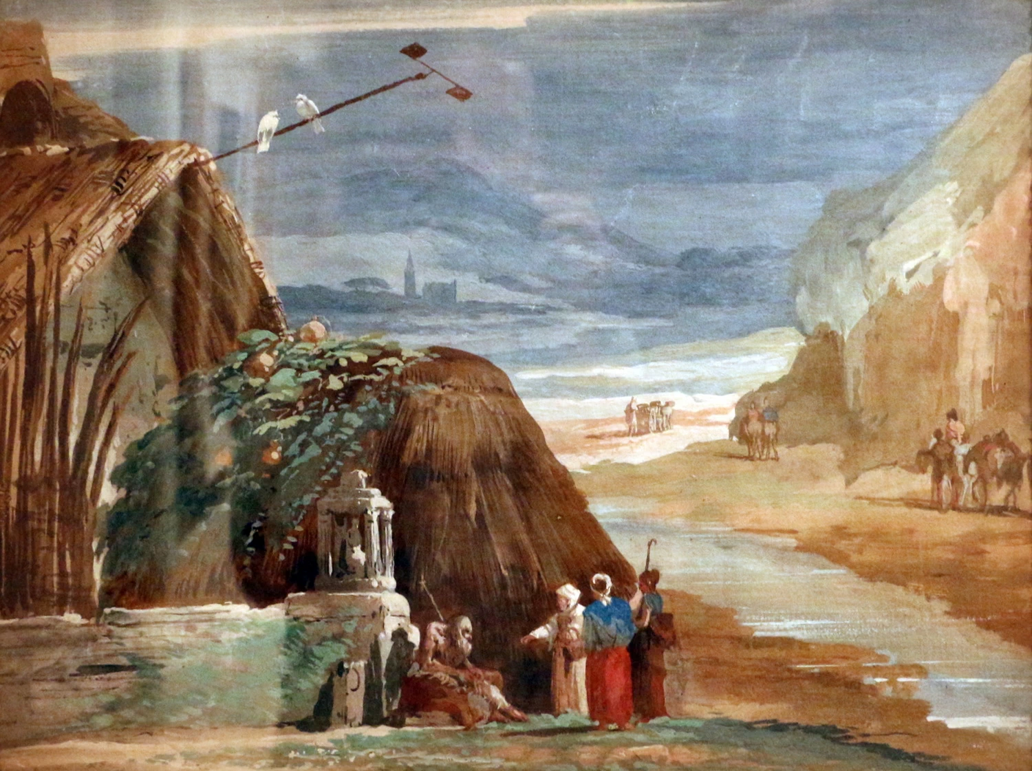 Paesaggio con viandanti, mendicanti e colombe